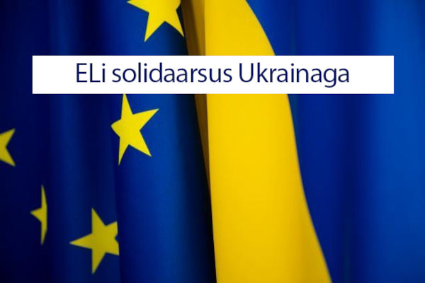 Bänner, mis reklaamib ELi solidaarsust Ukrainaga, koos lingiga Euroopa Komisjoni spetsiaalsele veebisaidile